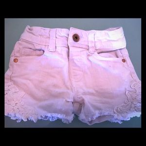 White jean shorts